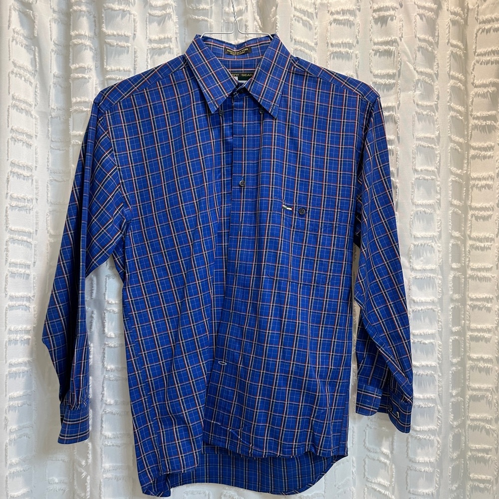 Urgent Gear Boys Blue Plaid Button Down Shirt